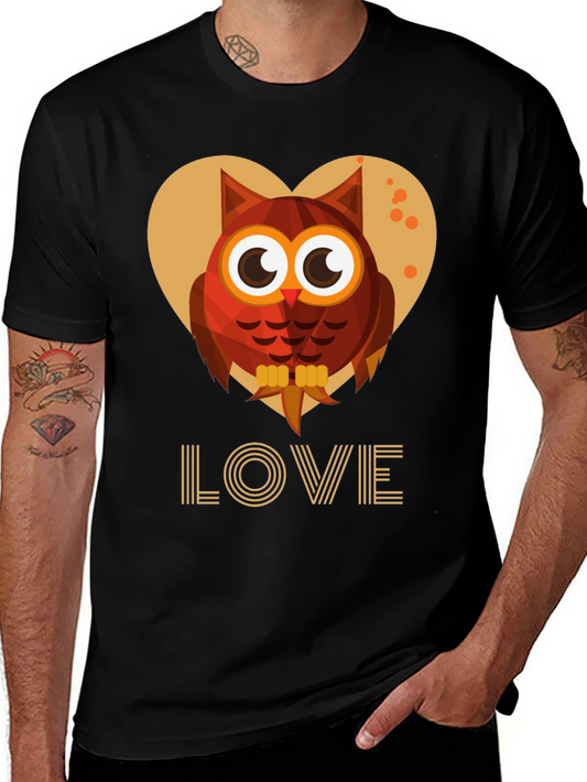 Owl Love Graphic Tee - Cute Bird Design