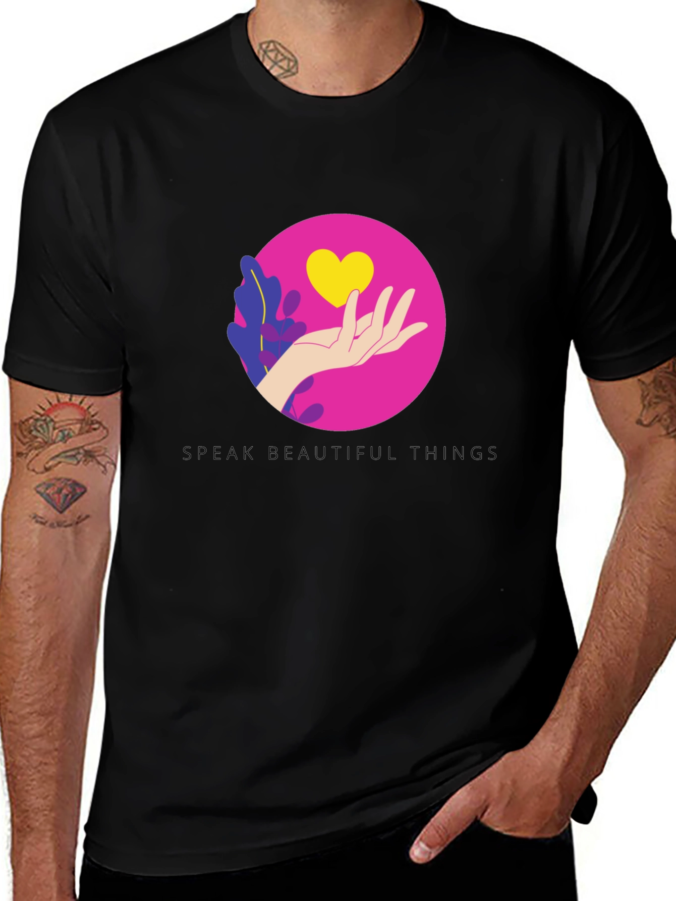 Heart Graphic Black T-Shirt