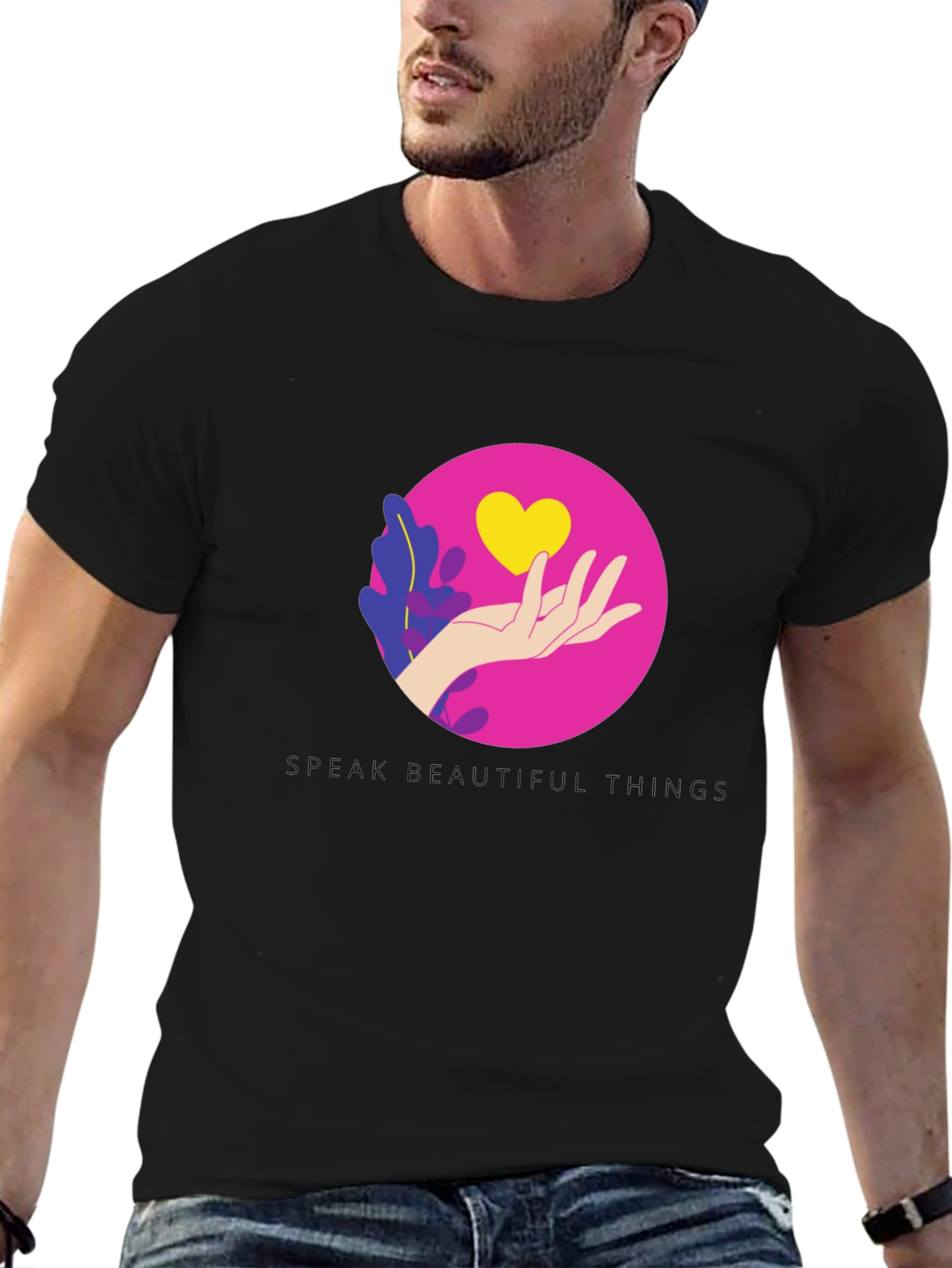 Heart Graphic Black T-Shirt