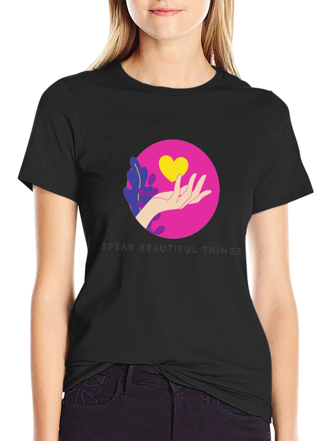Heart Graphic Black T-Shirt