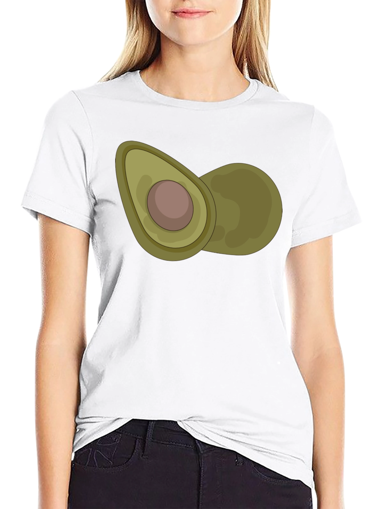 Avocado Graphic Print Black T-Shirt