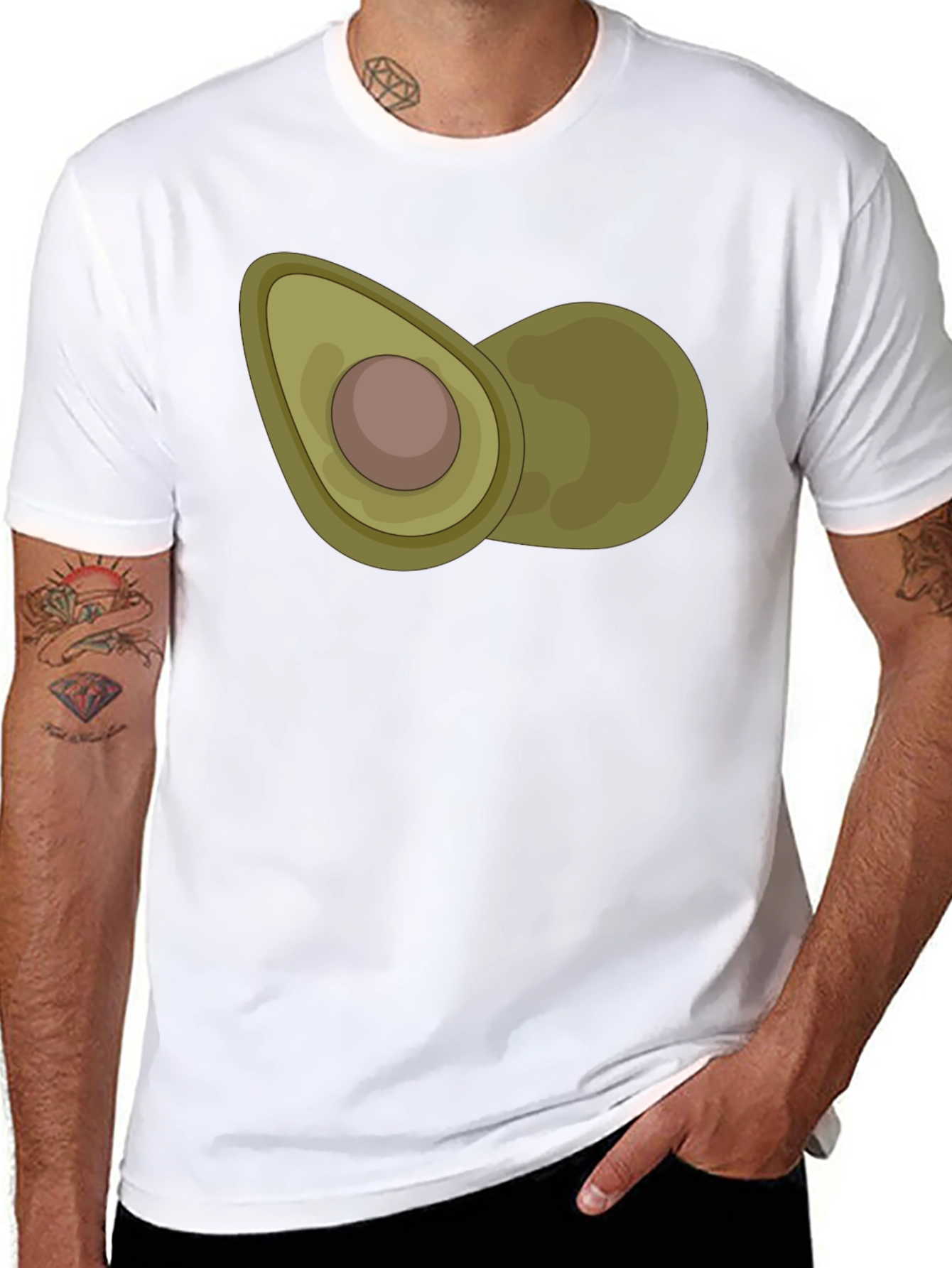 Avocado Graphic Print Black T-Shirt
