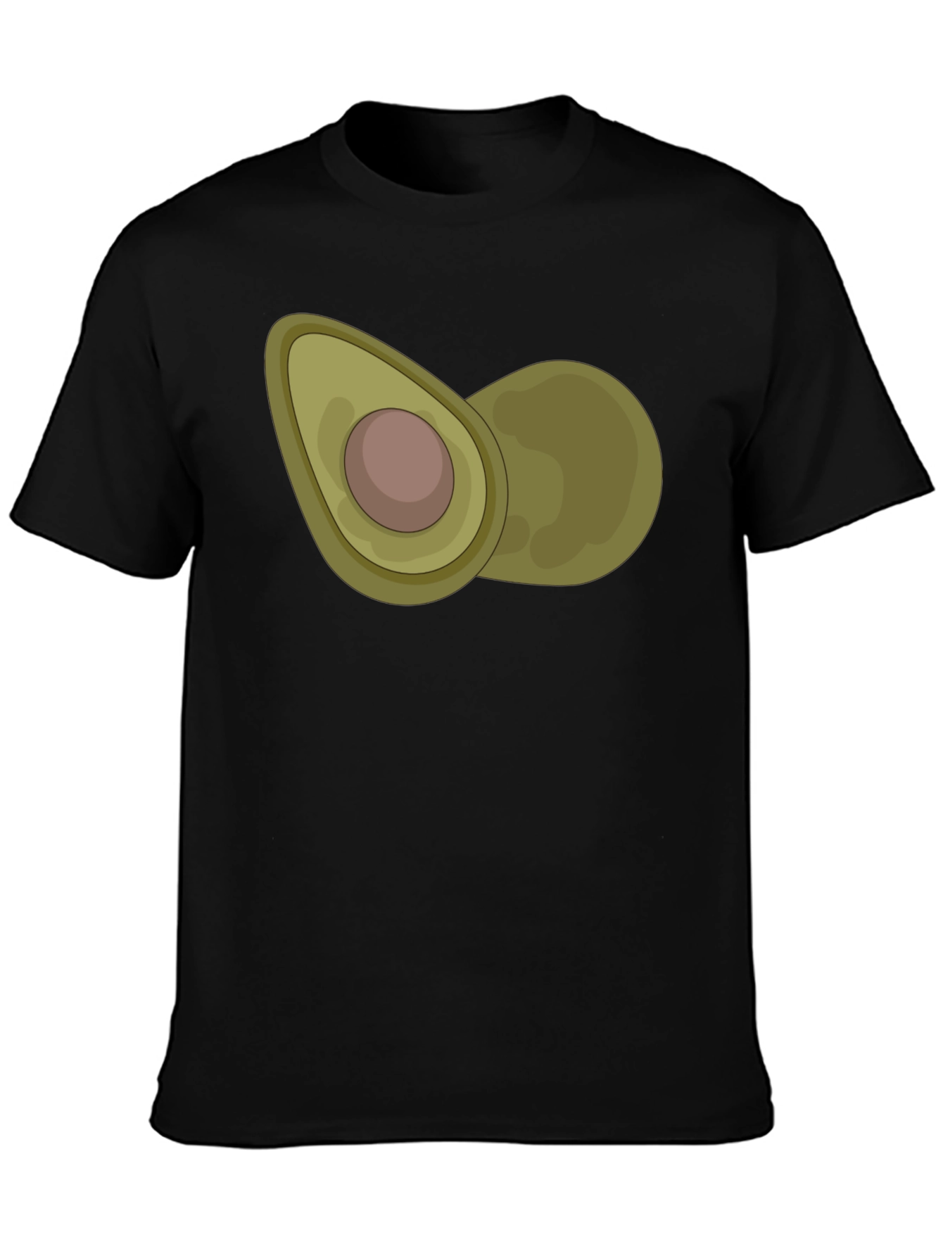 Avocado Graphic Print Black T-Shirt