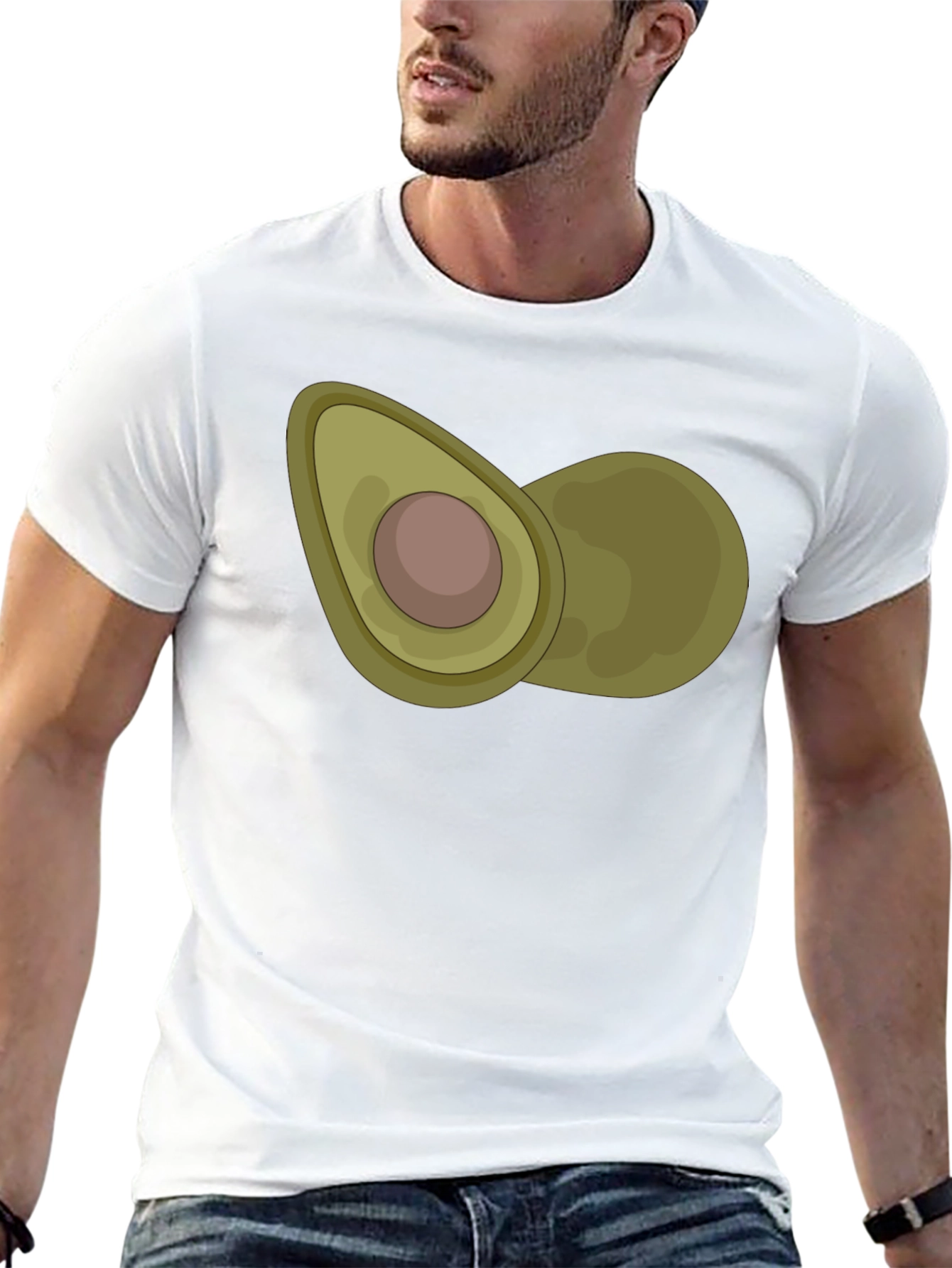 Avocado Graphic Print Black T-Shirt