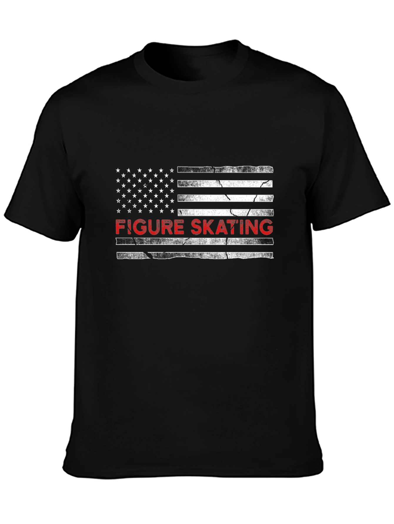 Figure Skating American Flag Graphic Tee