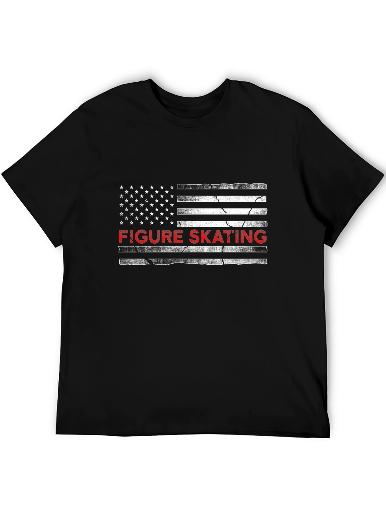 Figure Skating American Flag Graphic Tee
