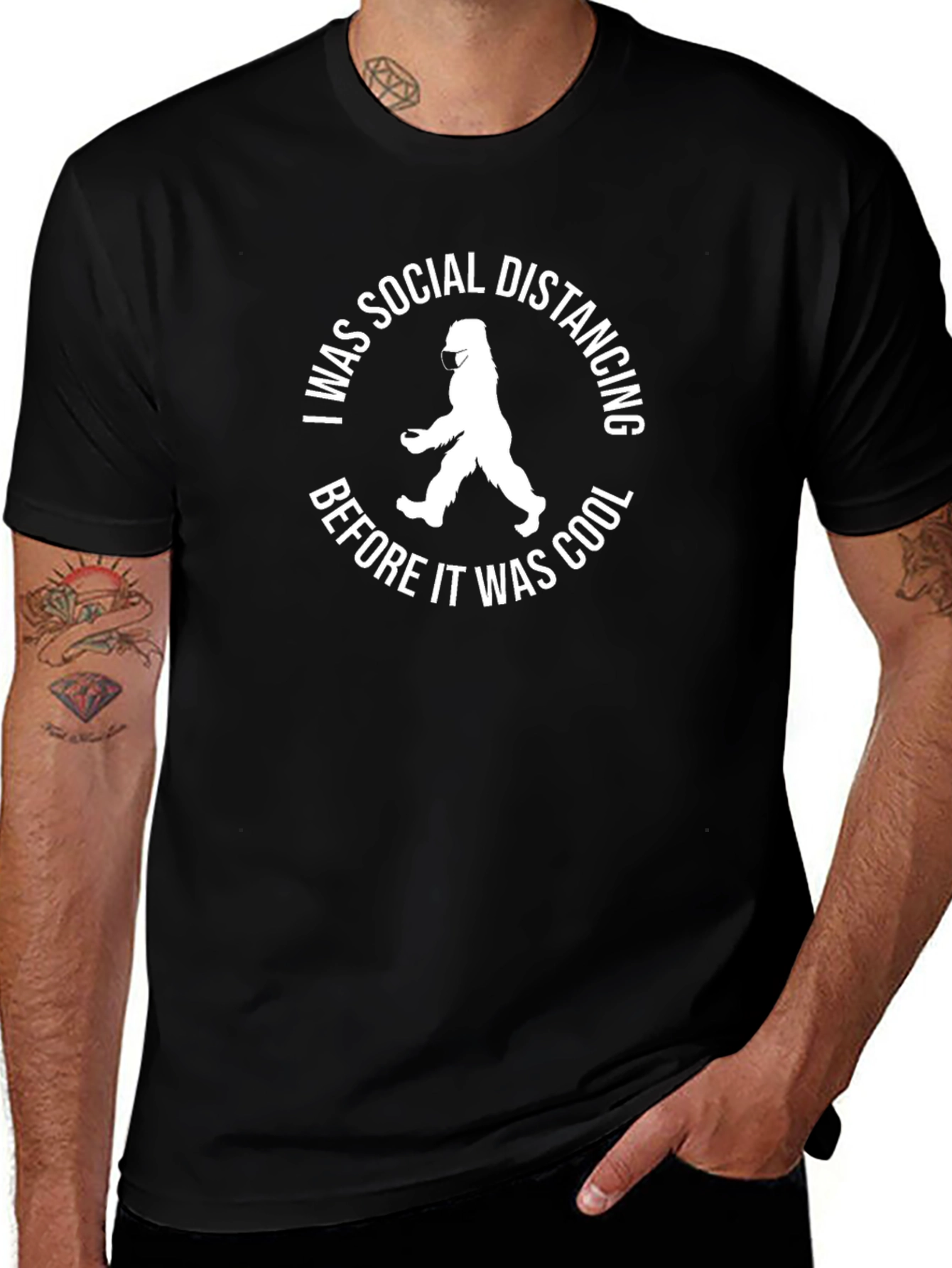 Social Distancing Bigfoot Graphic Tee