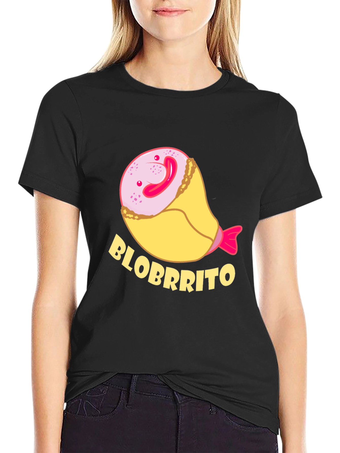 Blobbrito Funny T-Shirt - Unique Cartoon Foodie Tee