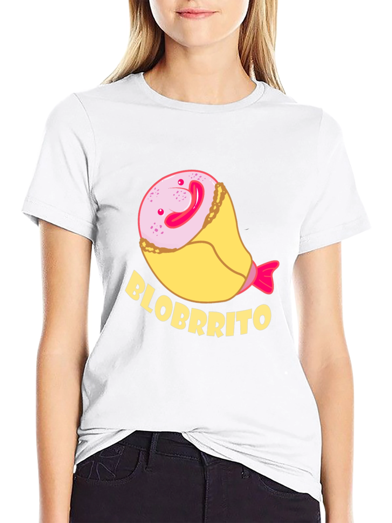 Blobbrito Funny T-Shirt - Unique Cartoon Foodie Tee
