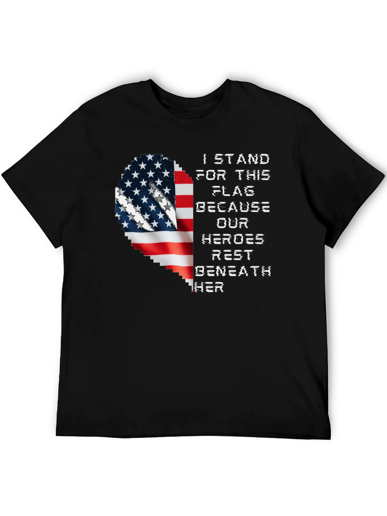 Patriotic American Flag Heart T-Shirt
