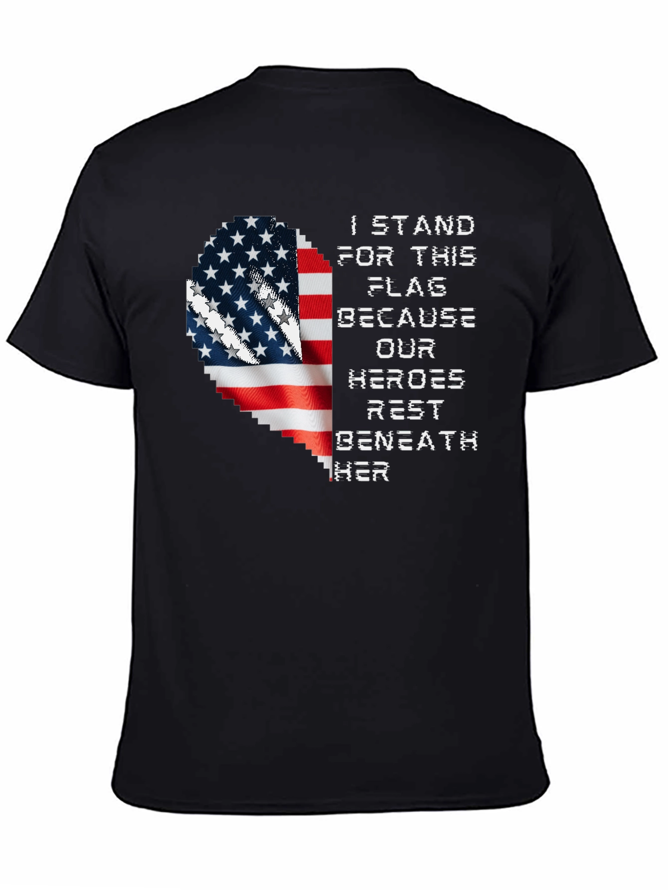 Patriotic American Flag Heart T-Shirt