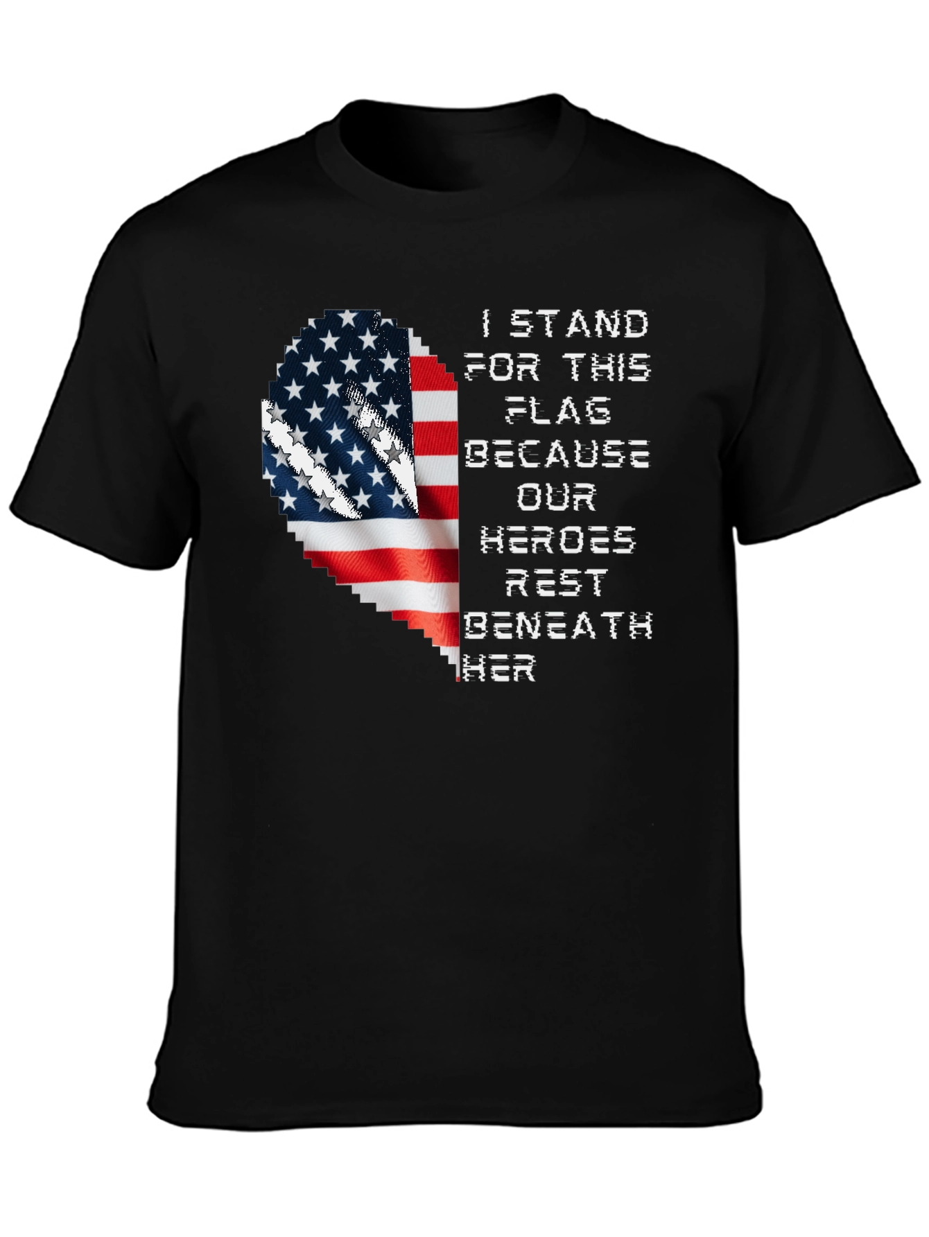 Patriotic American Flag Heart T-Shirt