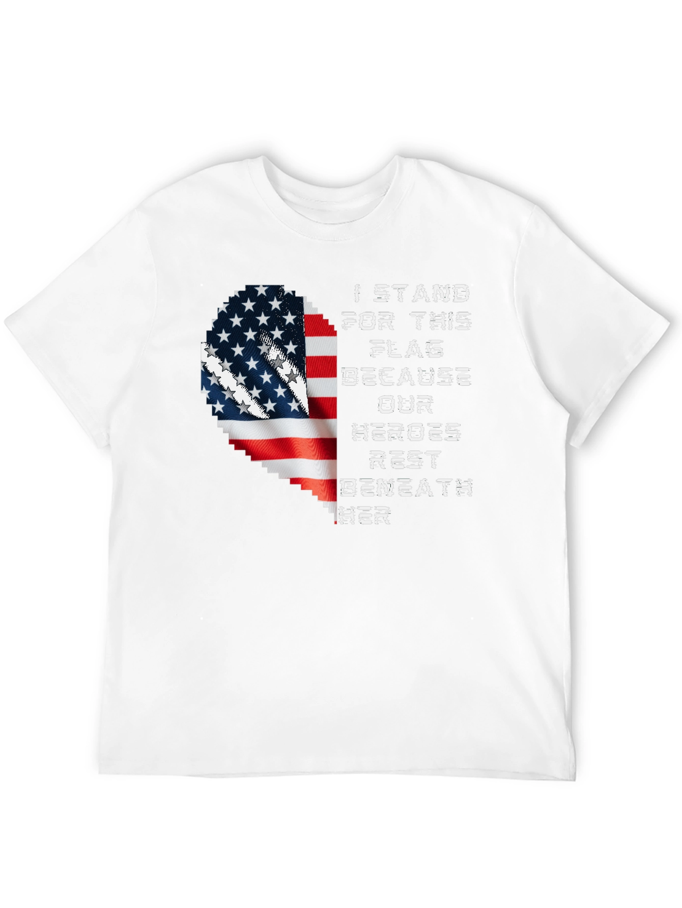 Patriotic American Flag Heart T-Shirt