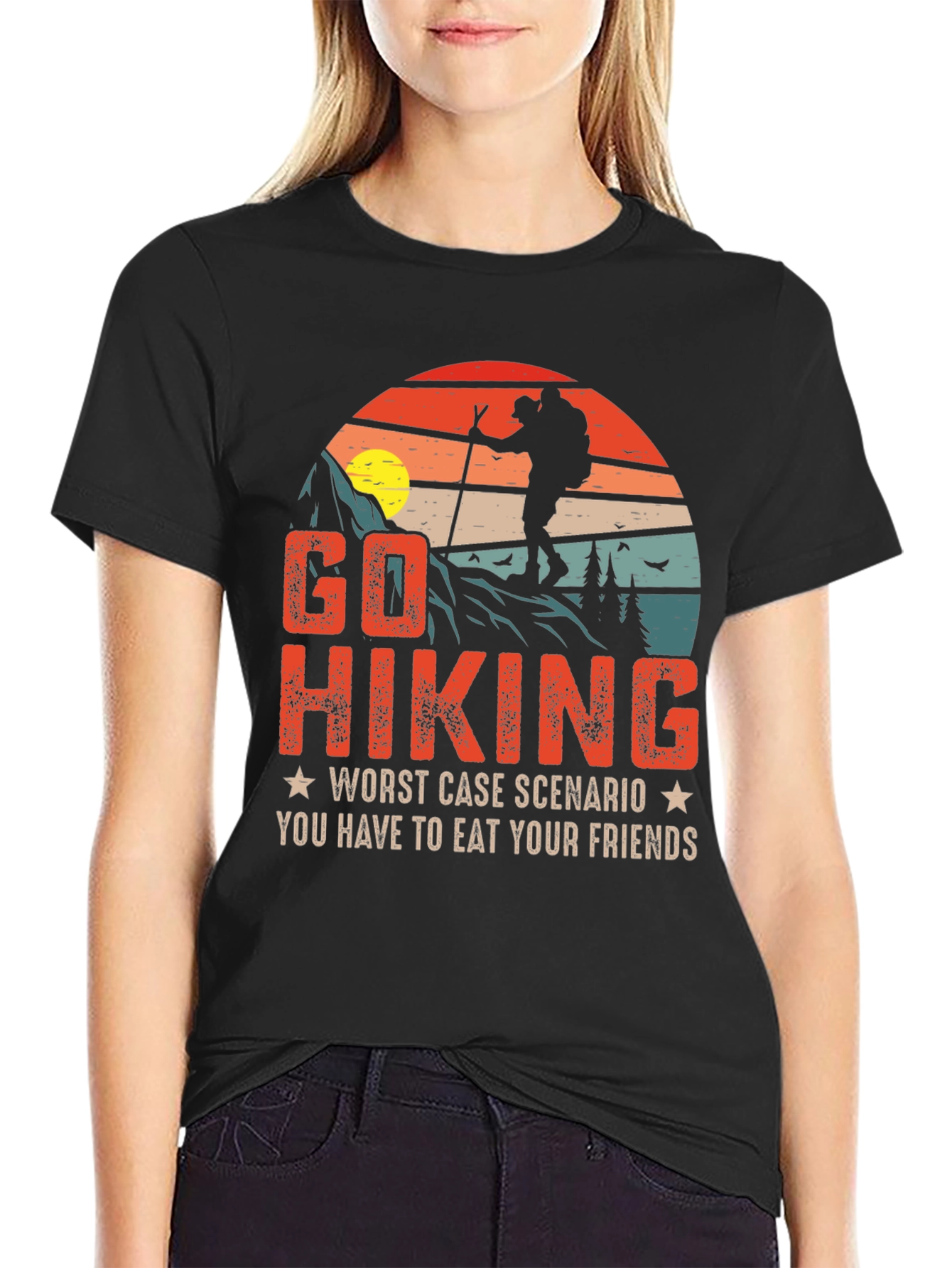 Go Hiking Funny Graphic T-Shirt