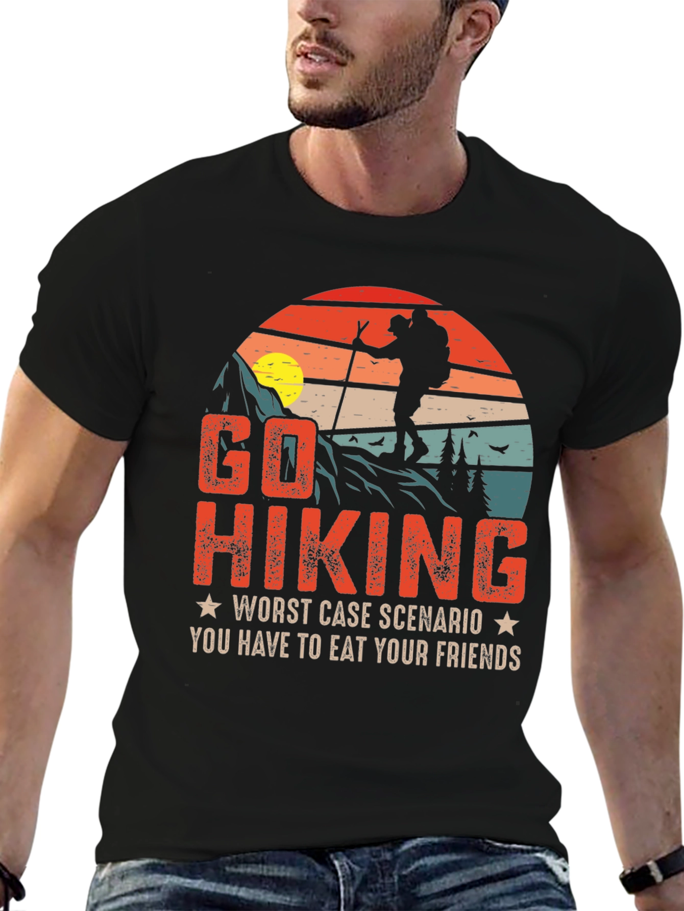 Go Hiking Funny Graphic T-Shirt