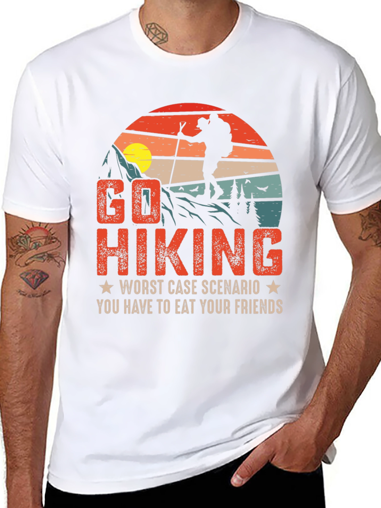 Go Hiking Funny Graphic T-Shirt