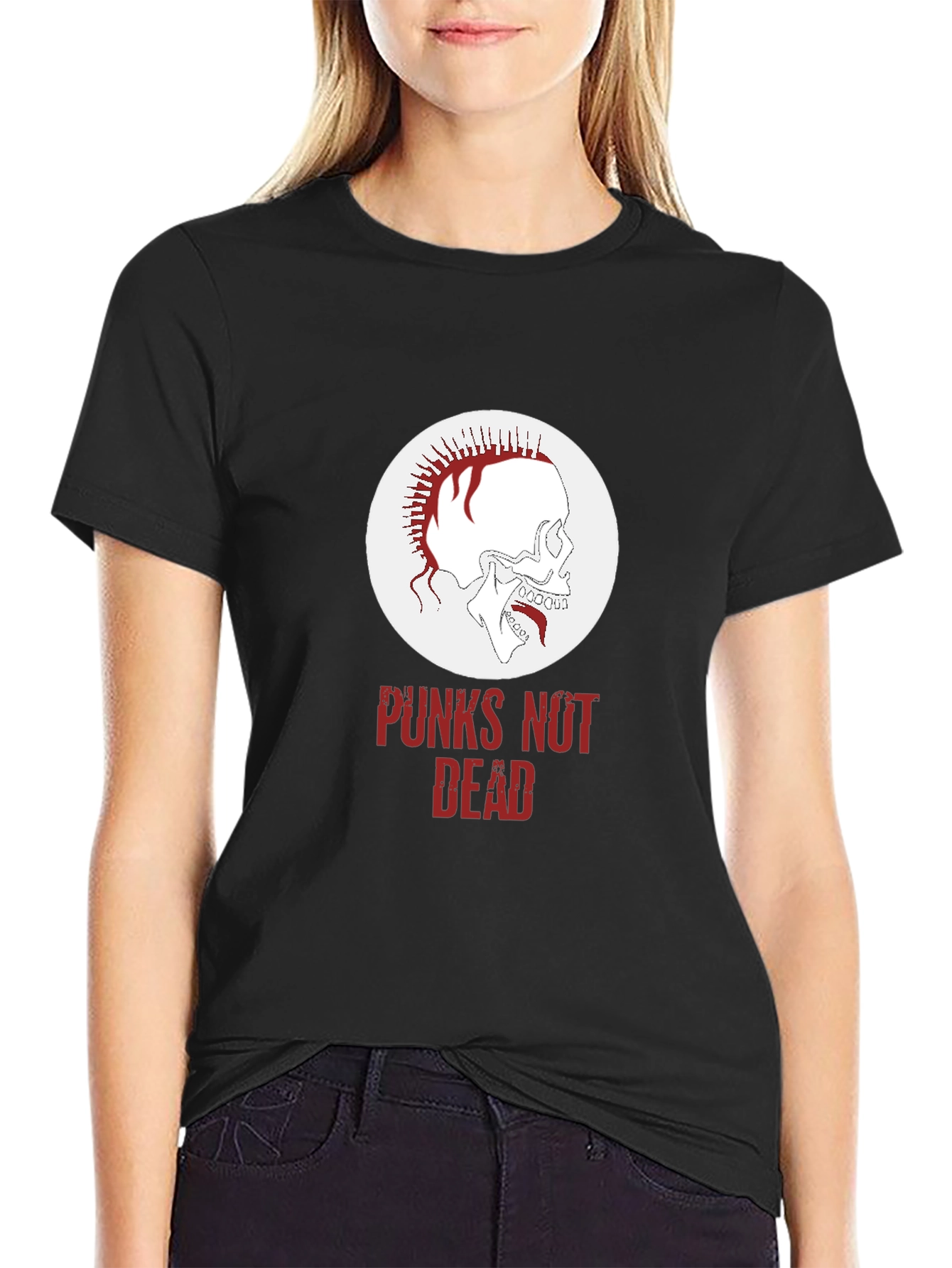 Punk Skull Graphic Tee - Punx Not Dead T-Shirt