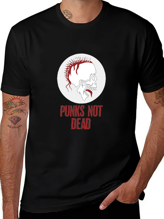 Punk Skull Graphic Tee - Punx Not Dead T-Shirt