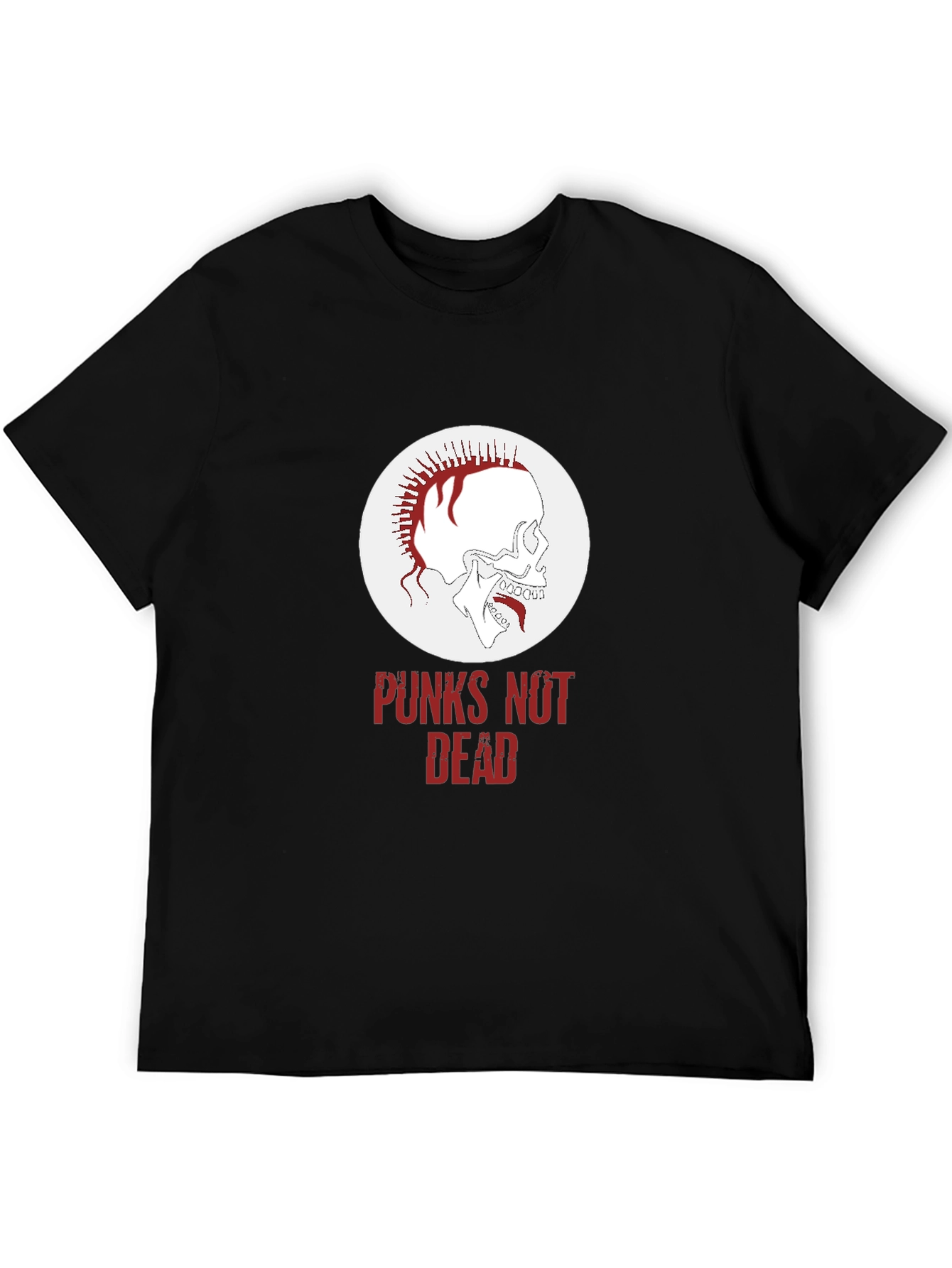 Punk Skull Graphic Tee - Punx Not Dead T-Shirt