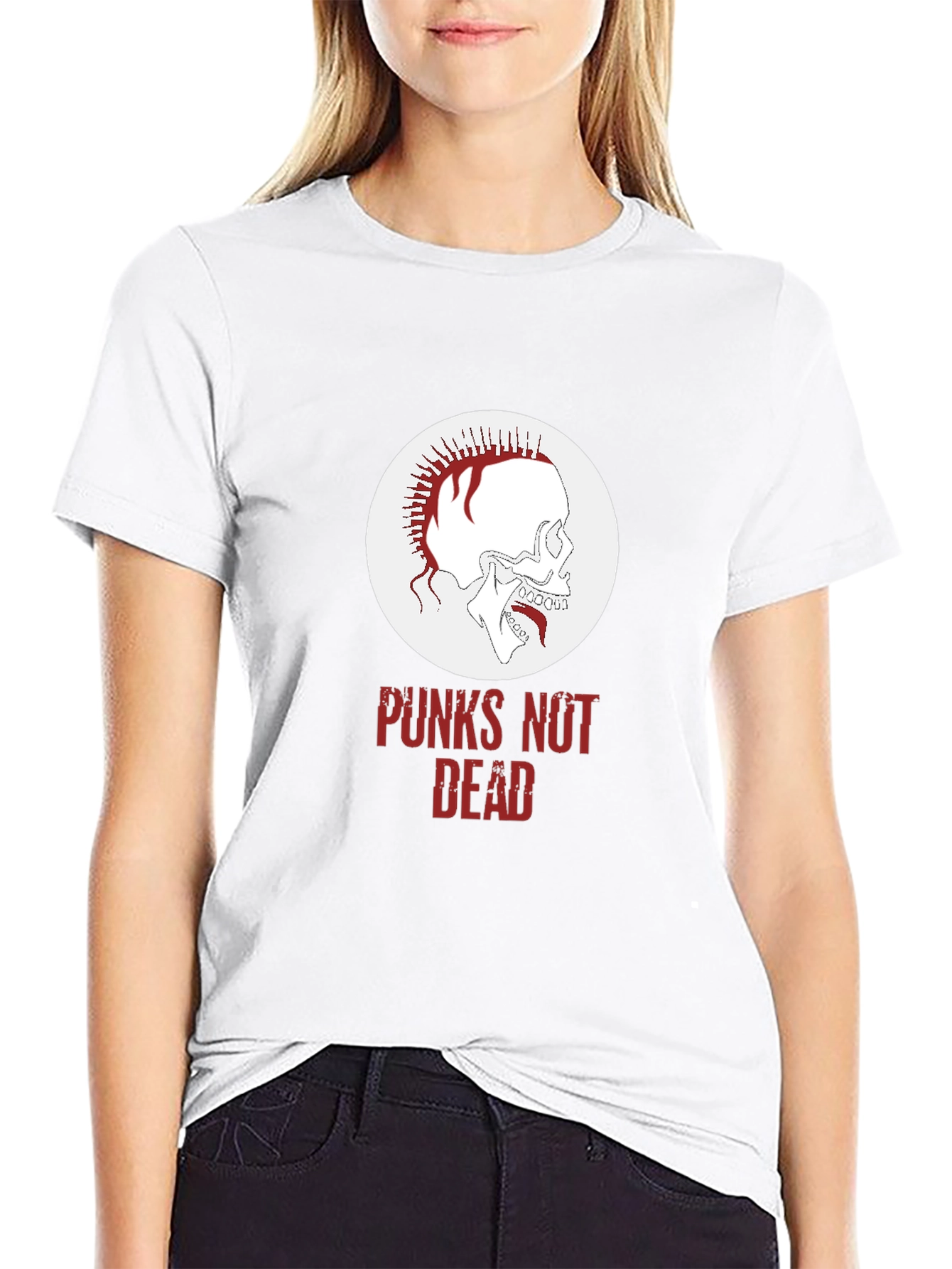 Punk Skull Graphic Tee - Punx Not Dead T-Shirt