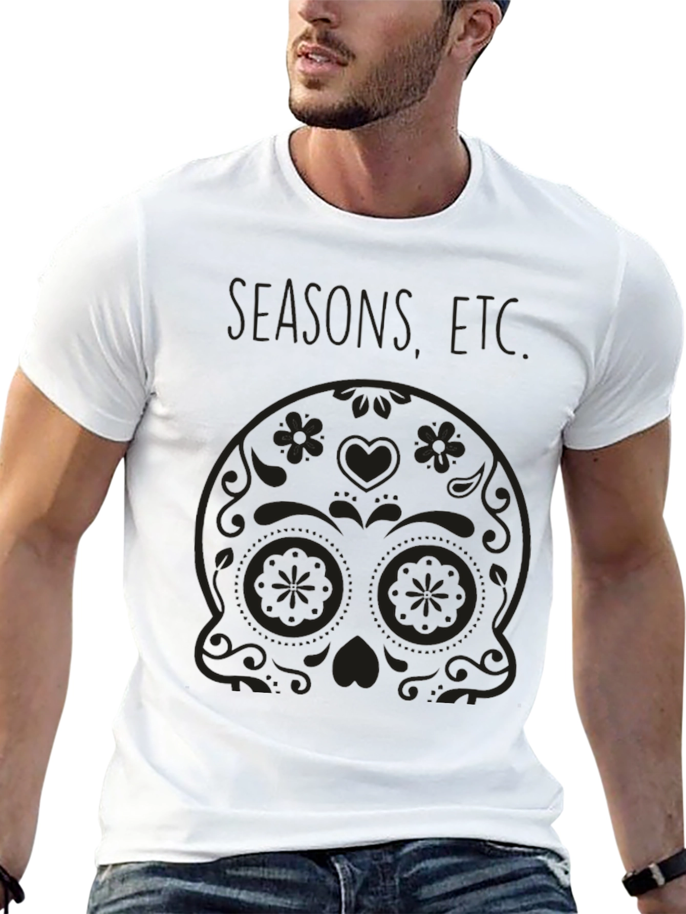 Mens Black Sugar Skull T-Shirt