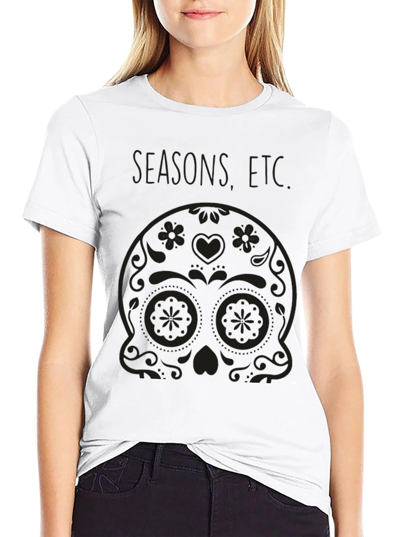 Mens Black Sugar Skull T-Shirt
