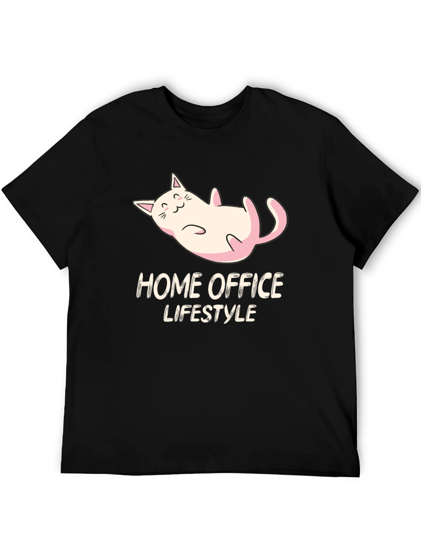 Home Office Lifestyle Cat Graphic T-Shirt