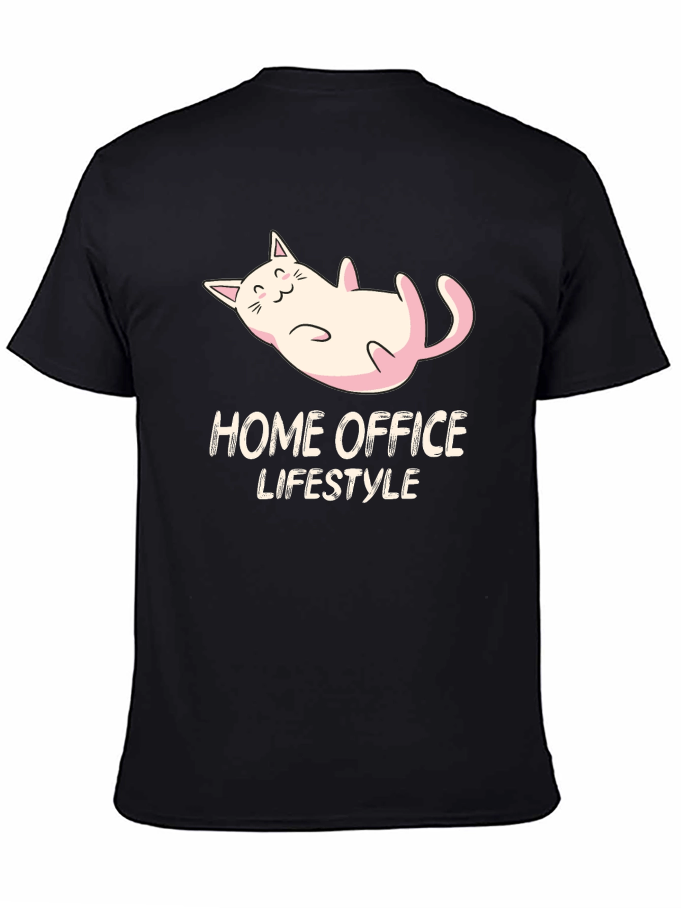 Home Office Lifestyle Cat Graphic T-Shirt
