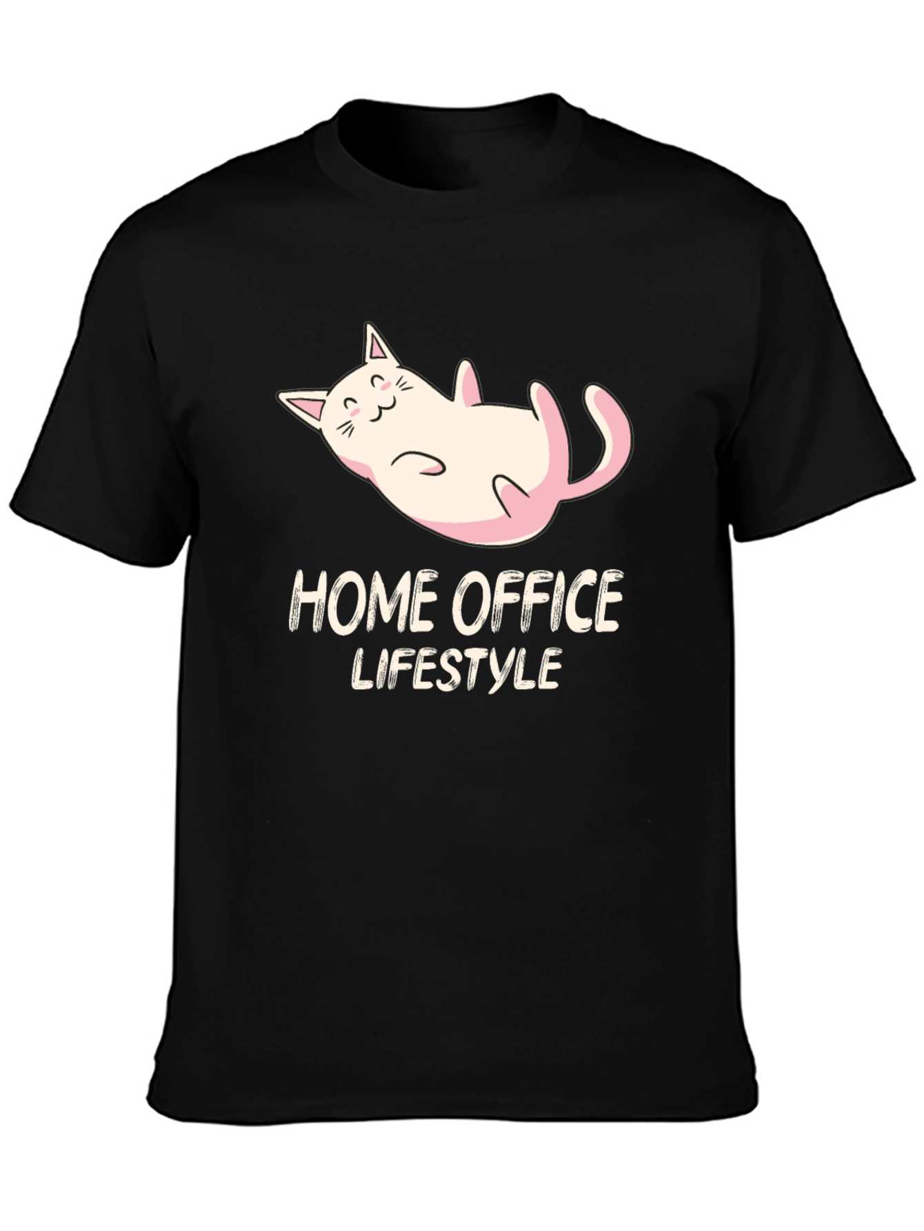 Home Office Lifestyle Cat Graphic T-Shirt