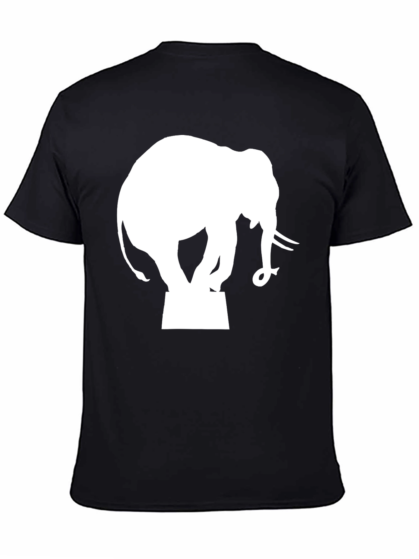 Elephant Silhouette Graphic Tee - Black
