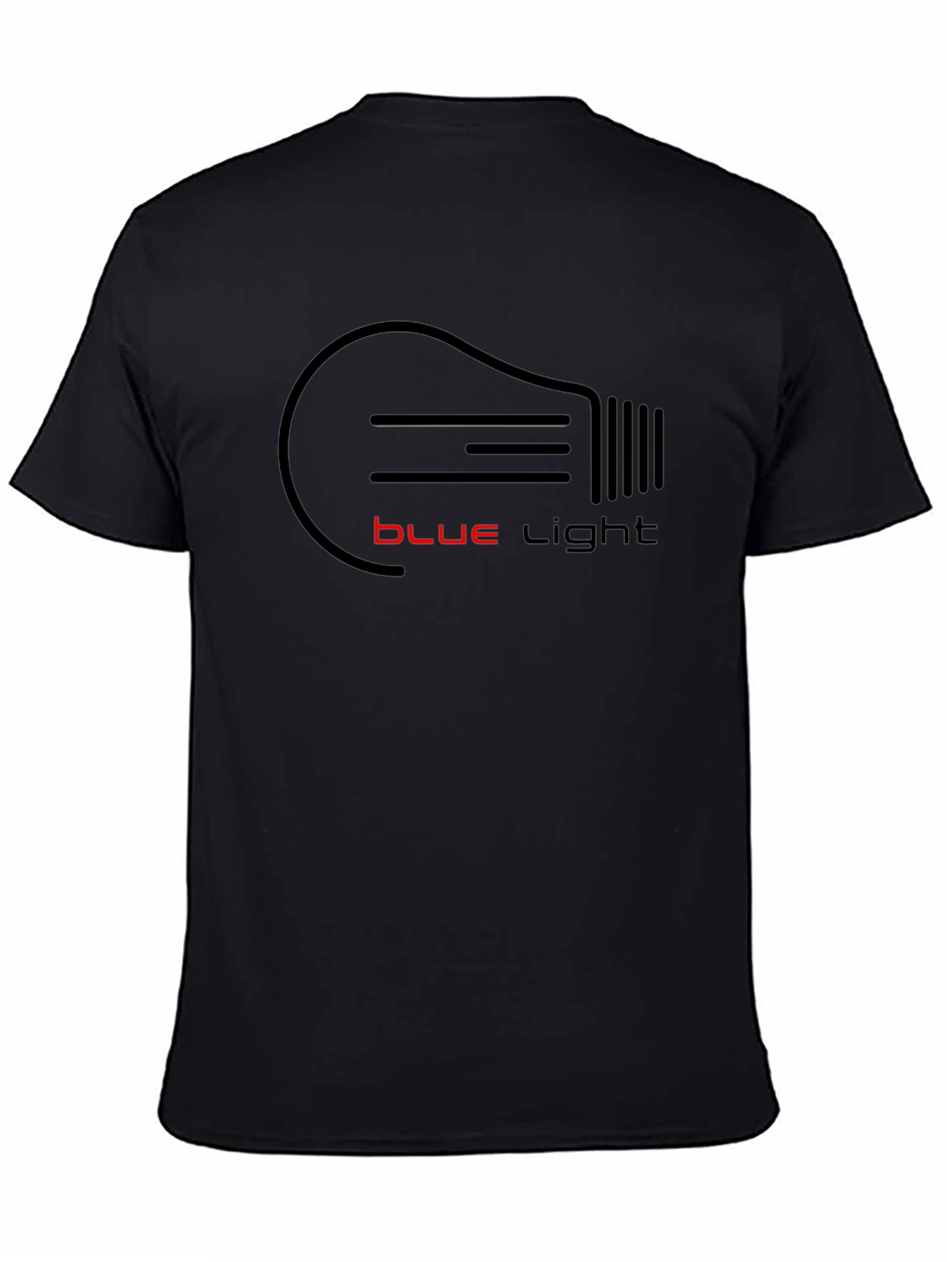 Blue Light Bulb Graphic T-Shirt - Black