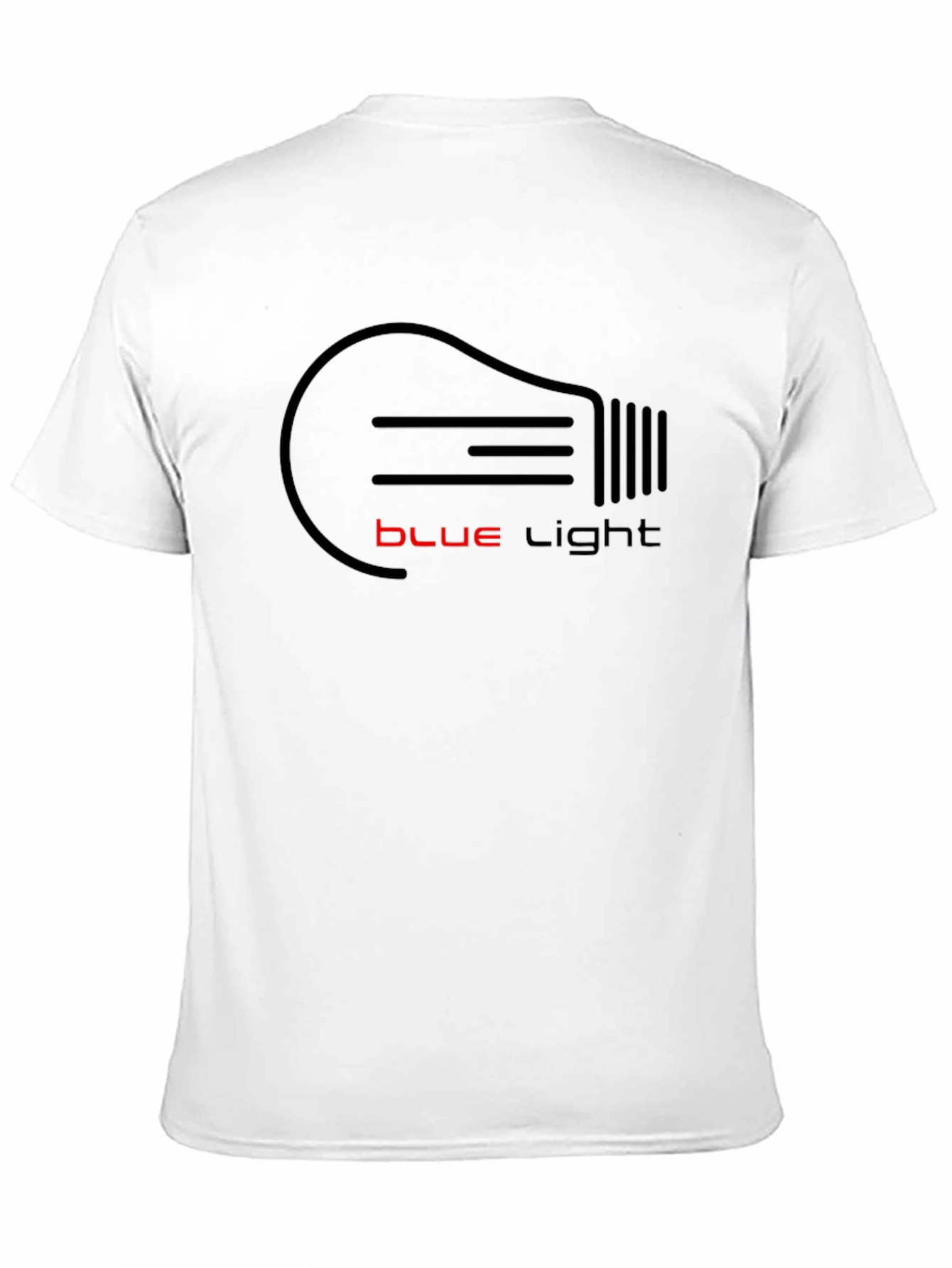 Blue Light Bulb Graphic T-Shirt - Black