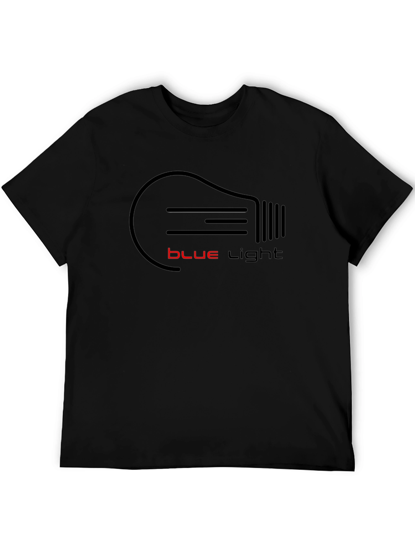 Blue Light Bulb Graphic T-Shirt - Black