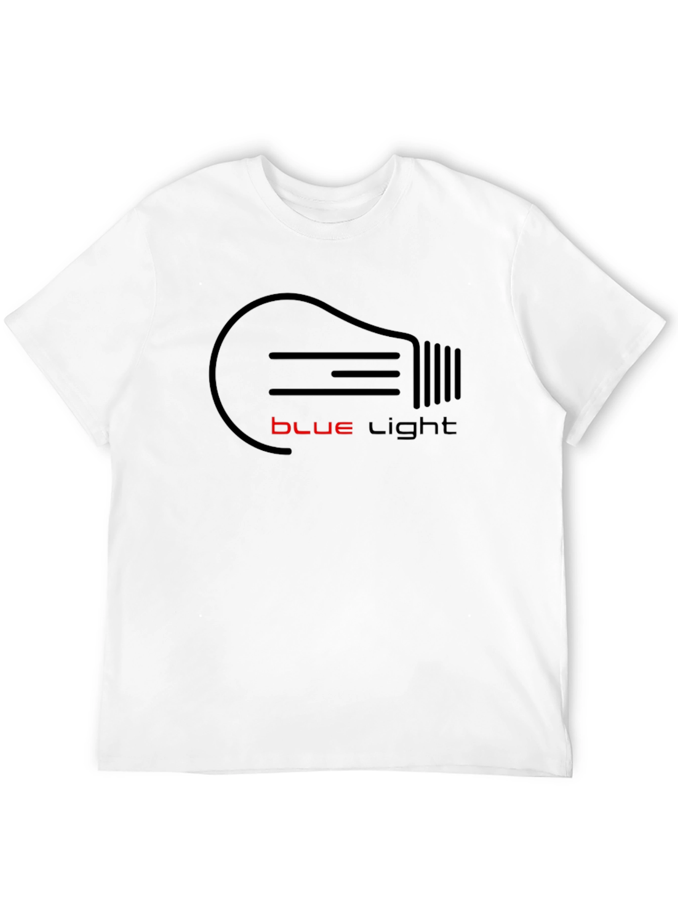 Blue Light Bulb Graphic T-Shirt - Black