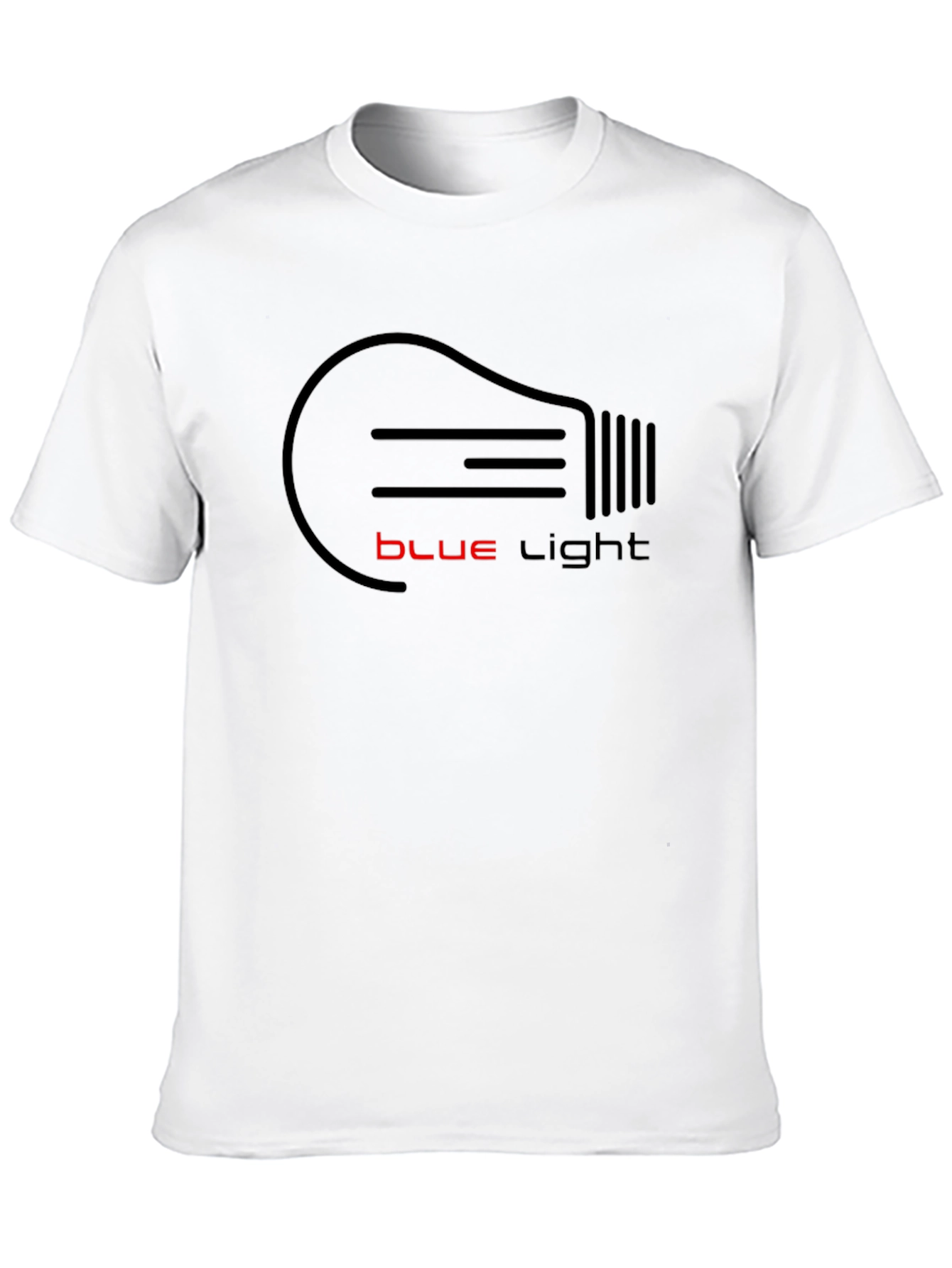 Blue Light Bulb Graphic T-Shirt - Black