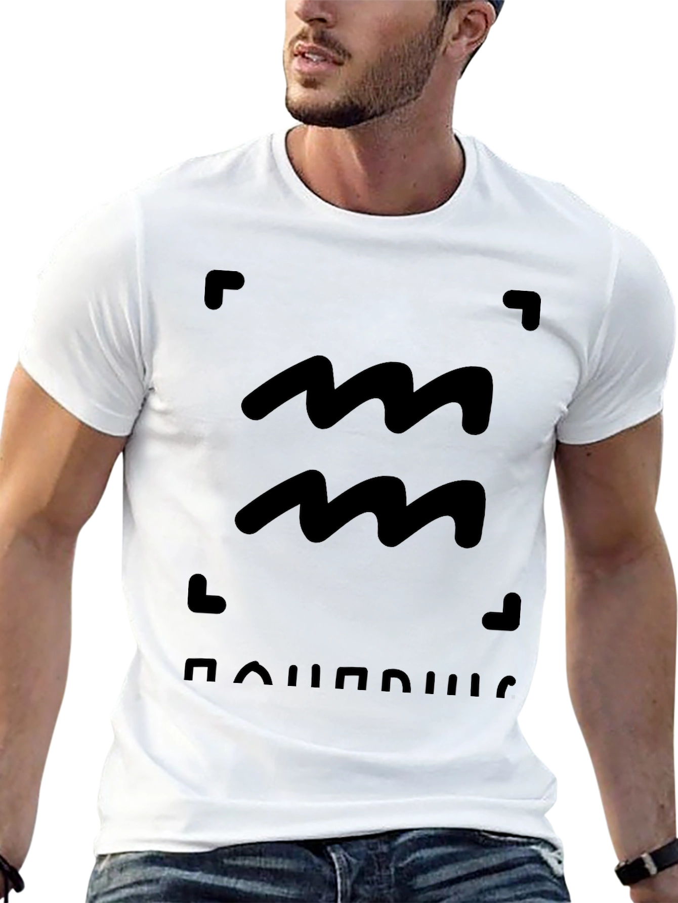 Aquarius Zodiac Sign Black T-Shirt