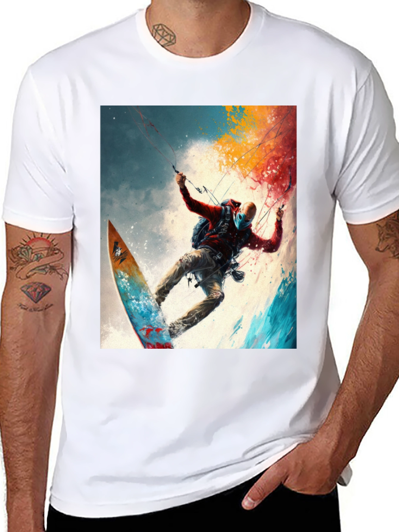 Surfing Adventure Tee - Artistic Graphic Print