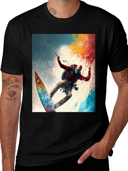 Surfing Adventure Tee - Artistic Graphic Print