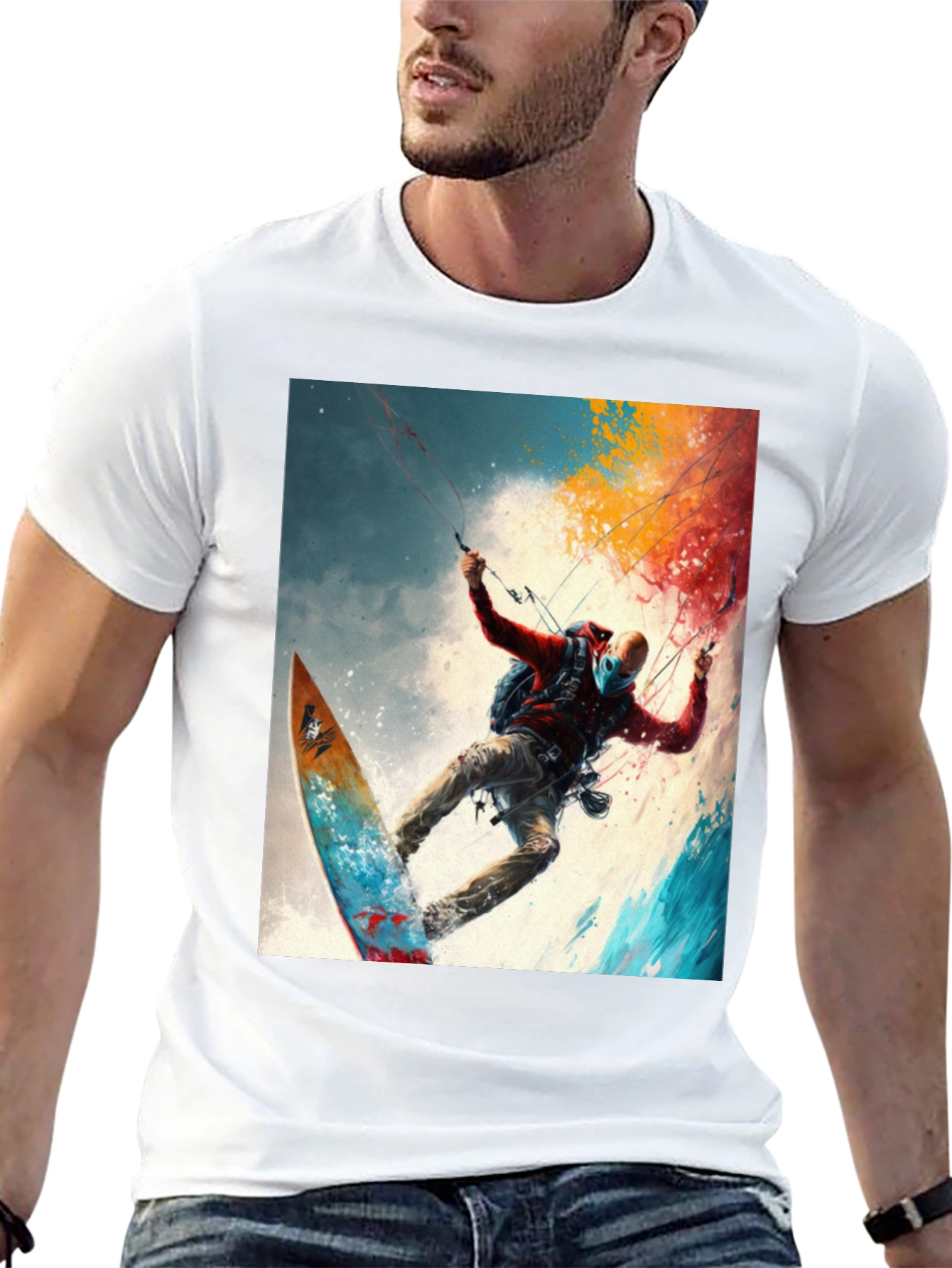 Surfing Adventure Tee - Artistic Graphic Print