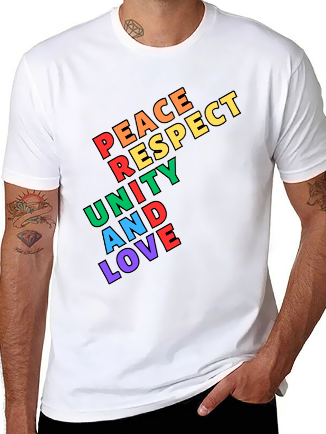 Peace Respect Unity & Love Graphic T-Shirt