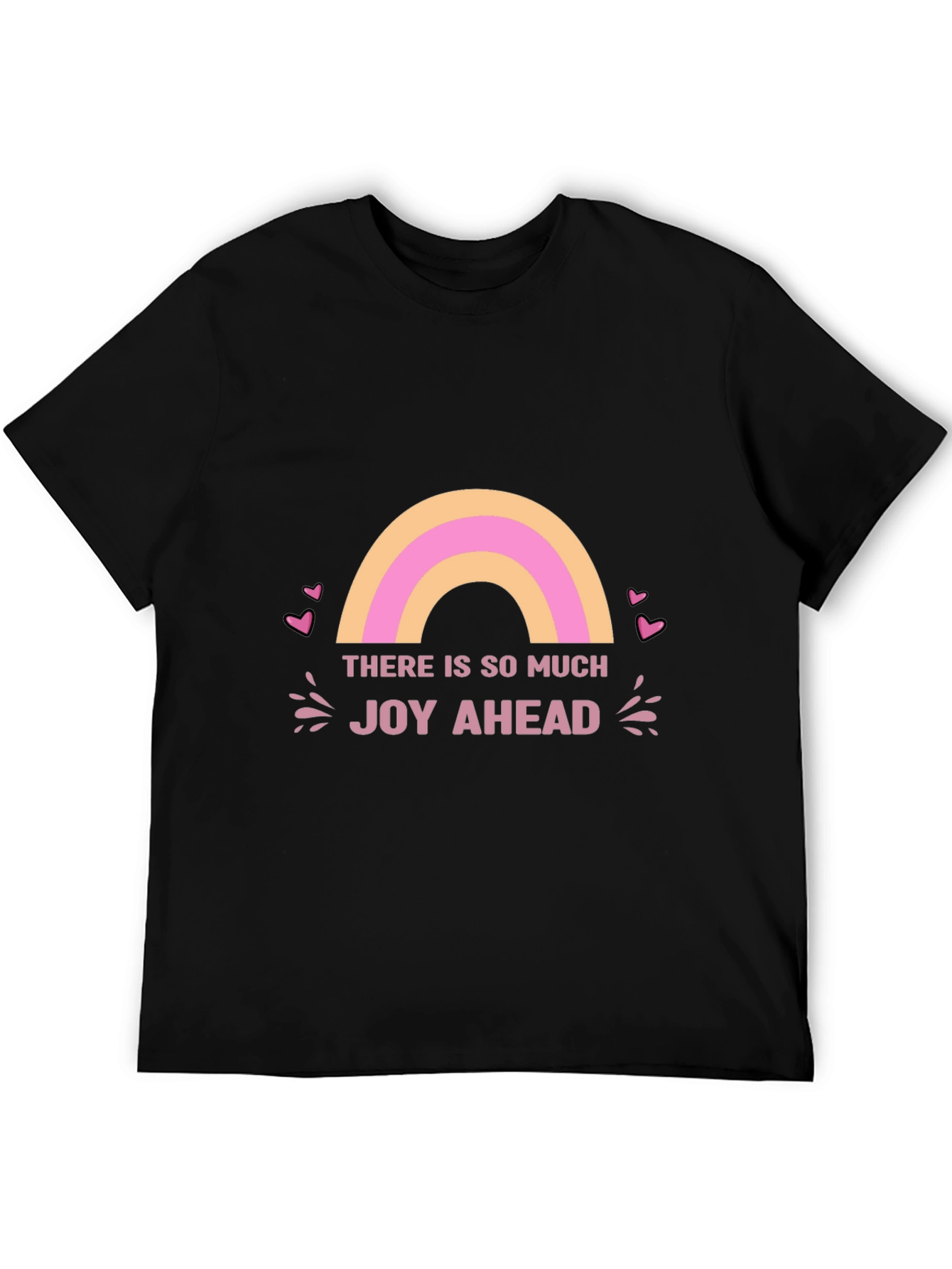 Joy Ahead Graphic Tee - Positive Vibes Black T-Shirt