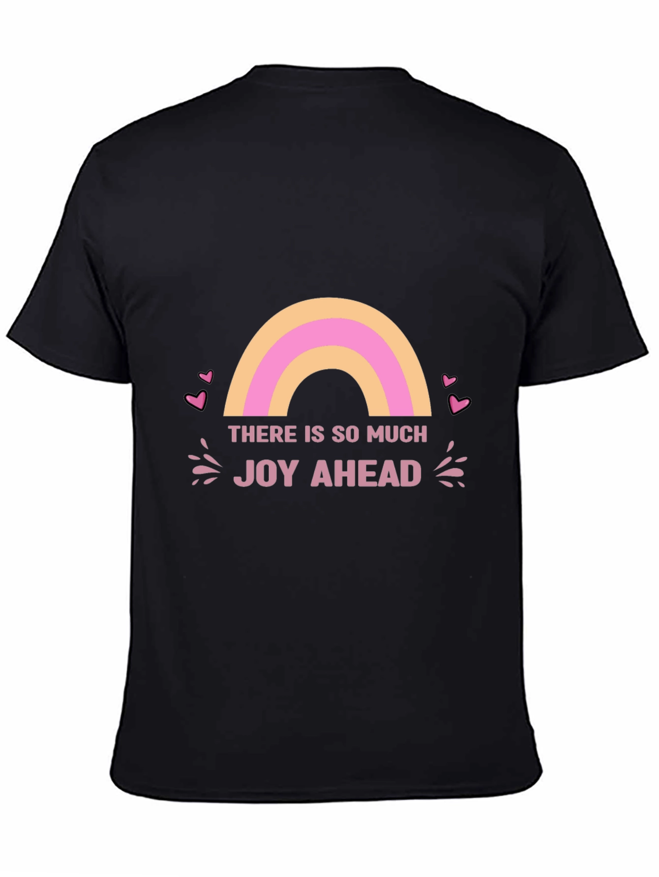 Joy Ahead Graphic Tee - Positive Vibes Black T-Shirt