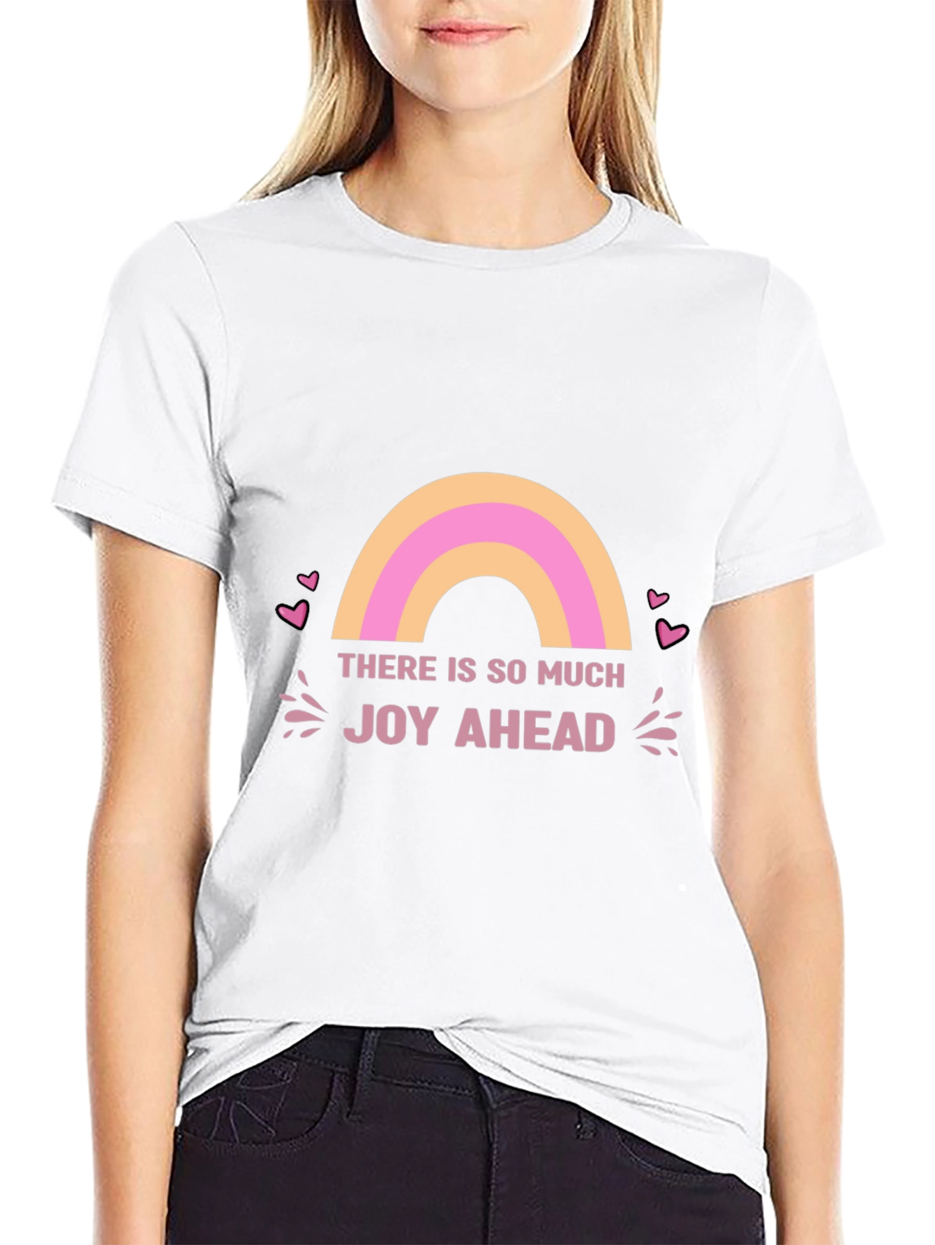 Joy Ahead Graphic Tee - Positive Vibes Black T-Shirt
