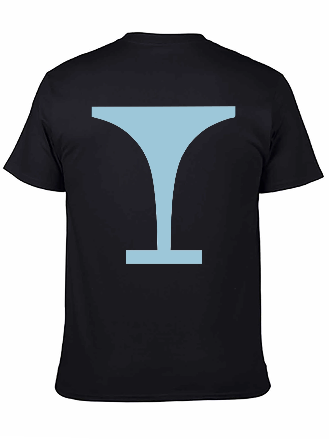 Minimalist Martini Glass Graphic Tee - Black