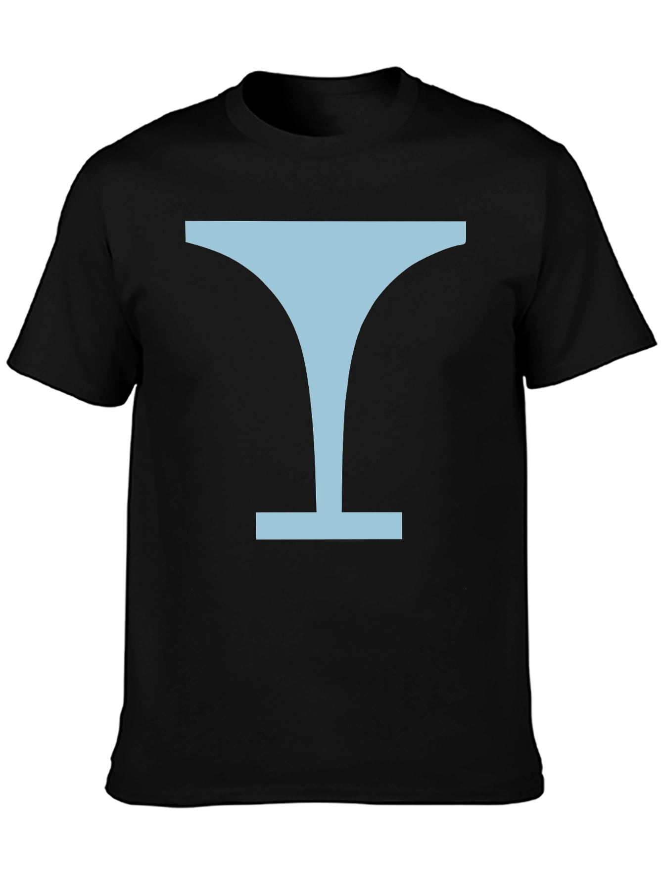 Minimalist Martini Glass Graphic Tee - Black