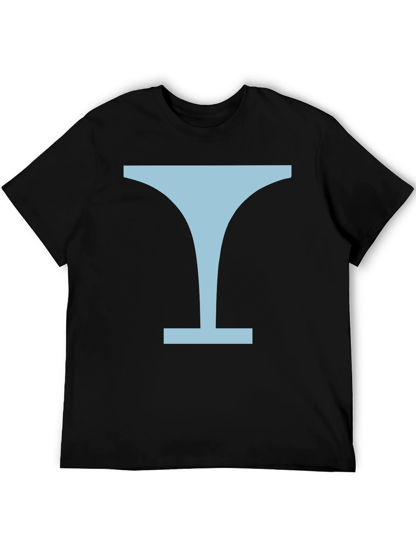 Minimalist Martini Glass Graphic Tee - Black