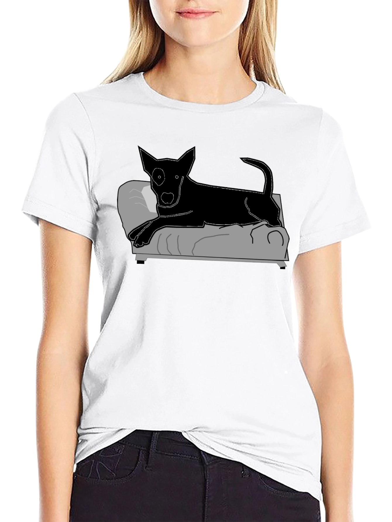 Dog on Couch Graphic Tee - Relaxed Style