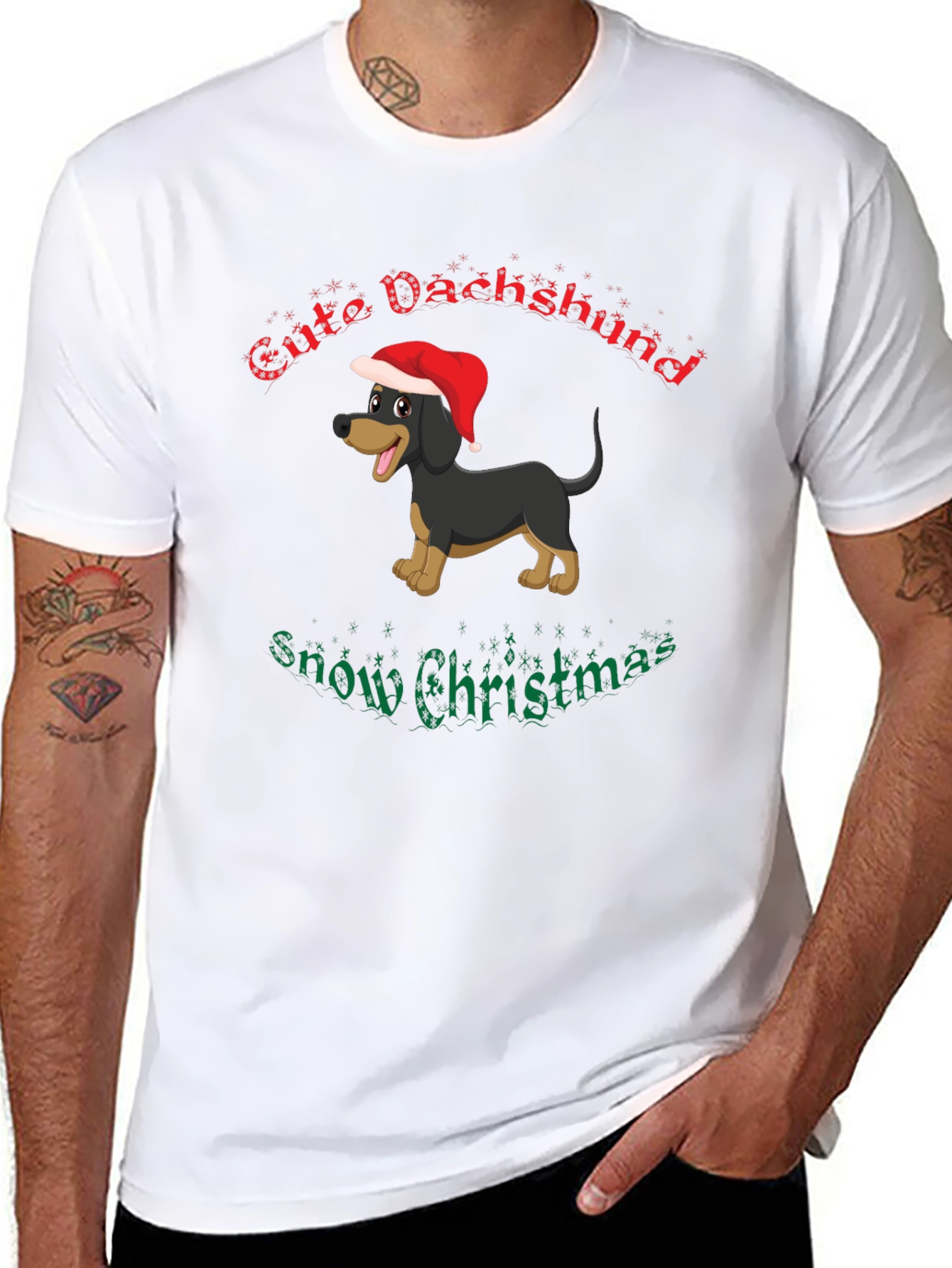 Festive Dachshund Christmas T-Shirt