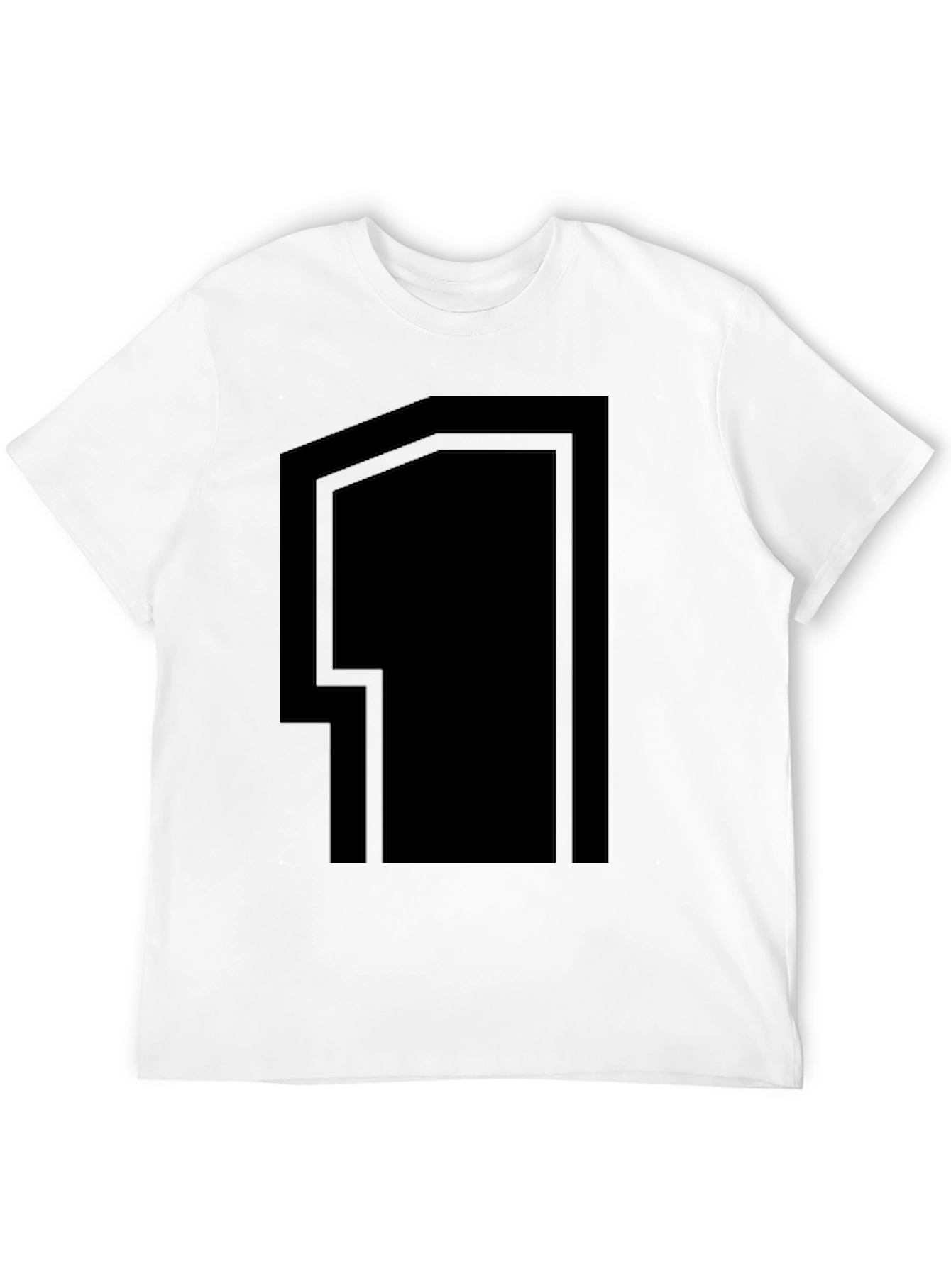 Bold Graphic Number 1 T-Shirt - Black