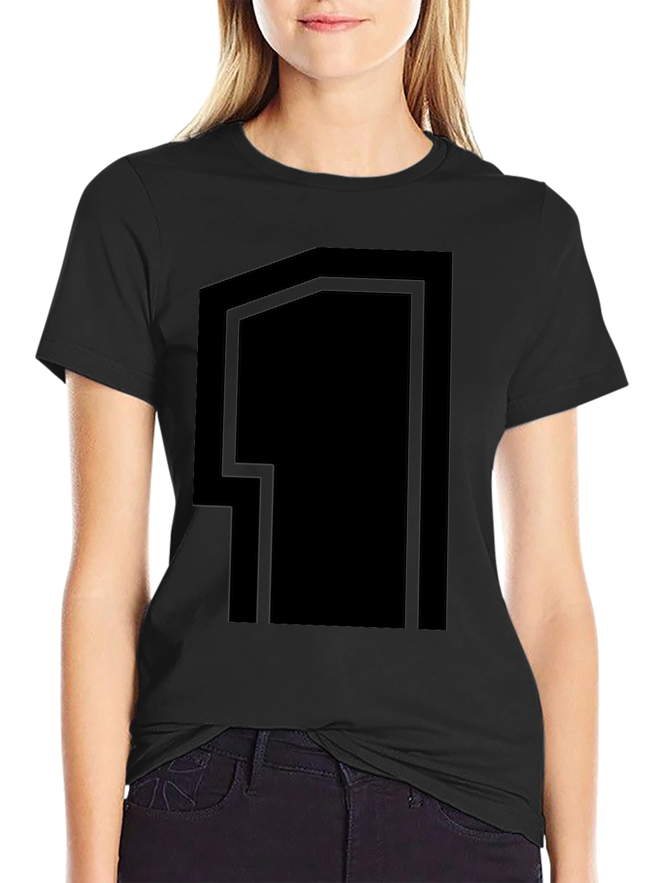 Bold Graphic Number 1 T-Shirt - Black
